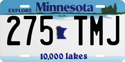 MN license plate 275TMJ