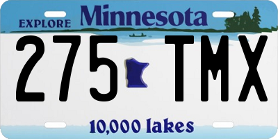 MN license plate 275TMX
