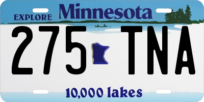 MN license plate 275TNA