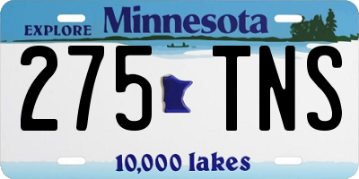 MN license plate 275TNS