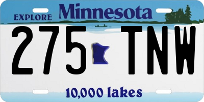 MN license plate 275TNW