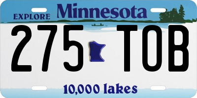 MN license plate 275TOB