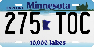 MN license plate 275TOC