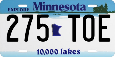 MN license plate 275TOE