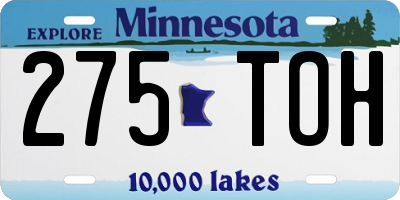 MN license plate 275TOH