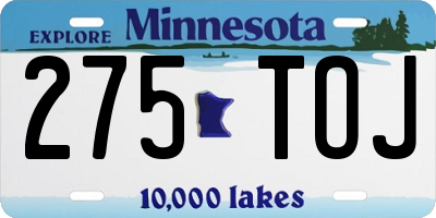 MN license plate 275TOJ