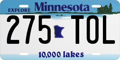 MN license plate 275TOL