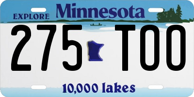 MN license plate 275TOO