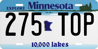 MN license plate 275TOP