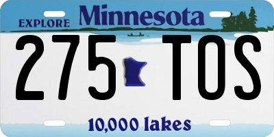 MN license plate 275TOS