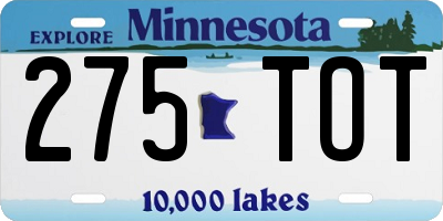 MN license plate 275TOT