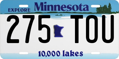 MN license plate 275TOU