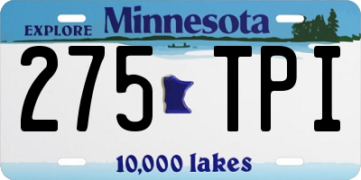 MN license plate 275TPI