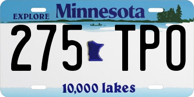 MN license plate 275TPO