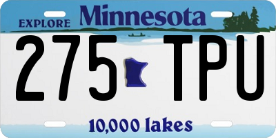 MN license plate 275TPU