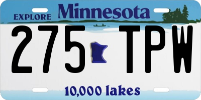 MN license plate 275TPW