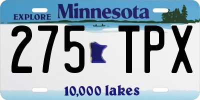 MN license plate 275TPX