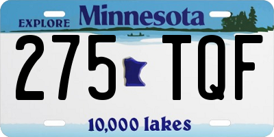 MN license plate 275TQF
