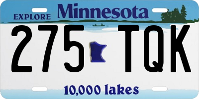 MN license plate 275TQK