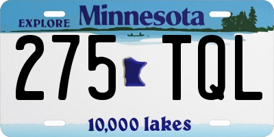 MN license plate 275TQL