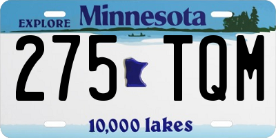 MN license plate 275TQM