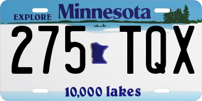MN license plate 275TQX