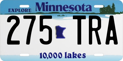 MN license plate 275TRA
