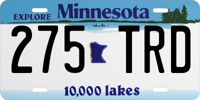 MN license plate 275TRD