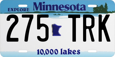 MN license plate 275TRK