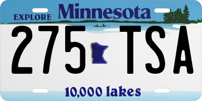 MN license plate 275TSA
