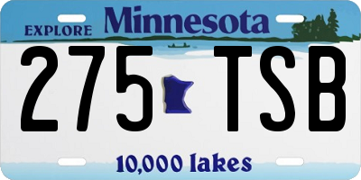 MN license plate 275TSB