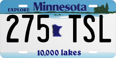 MN license plate 275TSL
