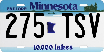 MN license plate 275TSV