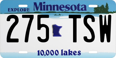 MN license plate 275TSW