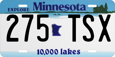 MN license plate 275TSX