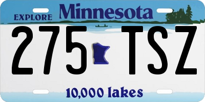 MN license plate 275TSZ
