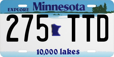 MN license plate 275TTD