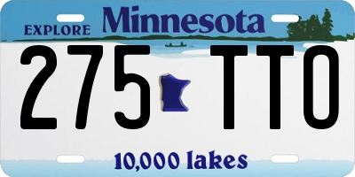 MN license plate 275TTO