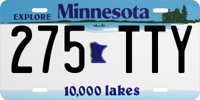 MN license plate 275TTY