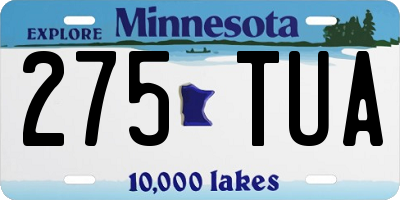 MN license plate 275TUA