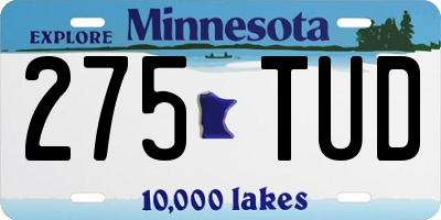 MN license plate 275TUD