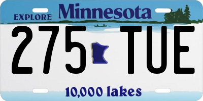 MN license plate 275TUE