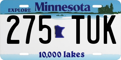 MN license plate 275TUK