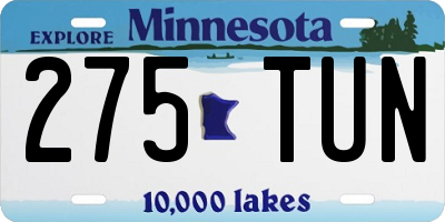 MN license plate 275TUN