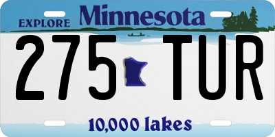 MN license plate 275TUR