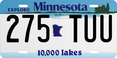 MN license plate 275TUU