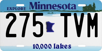 MN license plate 275TVM