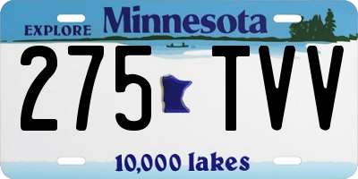 MN license plate 275TVV