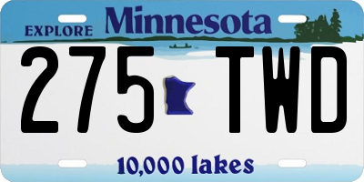 MN license plate 275TWD