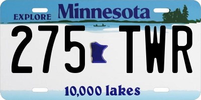 MN license plate 275TWR
